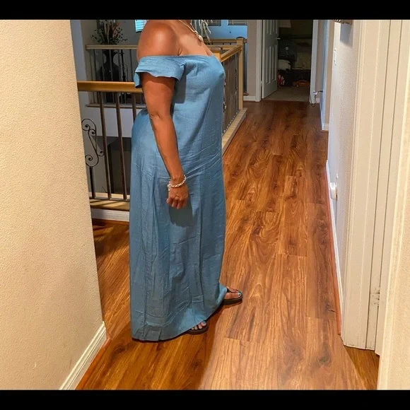Oversized off the shoulder loose  maxi dress - Picture 4 of 6